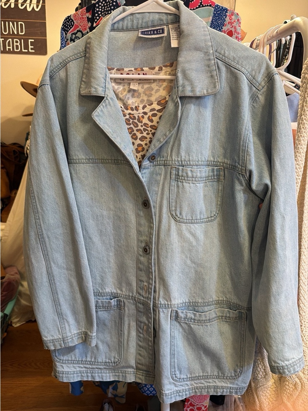 Erika & Co Light Wash Denim Jacket - Light Blue